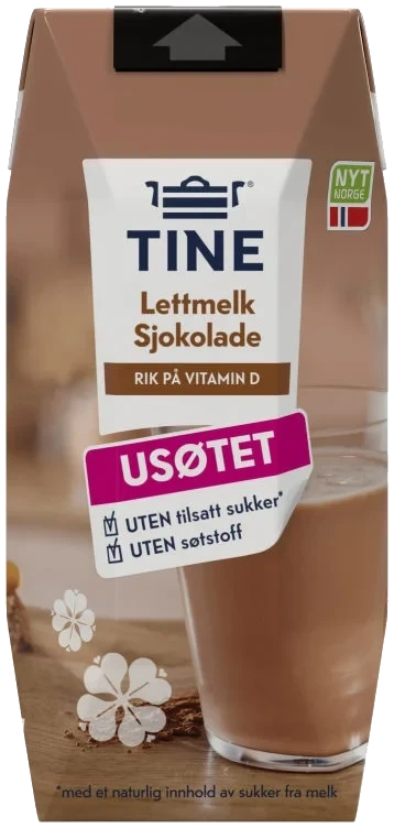 Lettmelk Sjokolade Usøtet 330ml Tine
