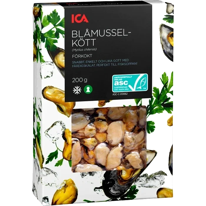 Blåmusselkött Fryst 200g ICA