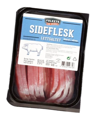 Sideflesk Salt i skiver Ca400g Folkets