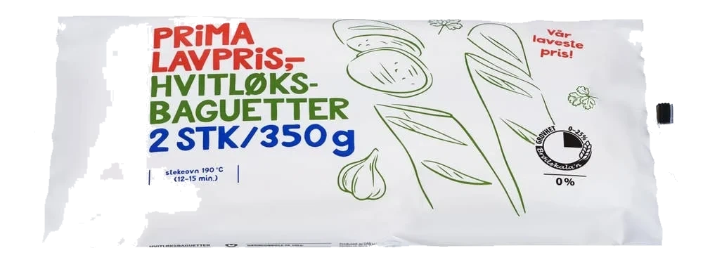 Hvitløksbaguetter 2 stk, 350 g