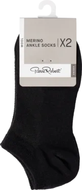 Wool Anklesocks X2 Black 37-40 pr