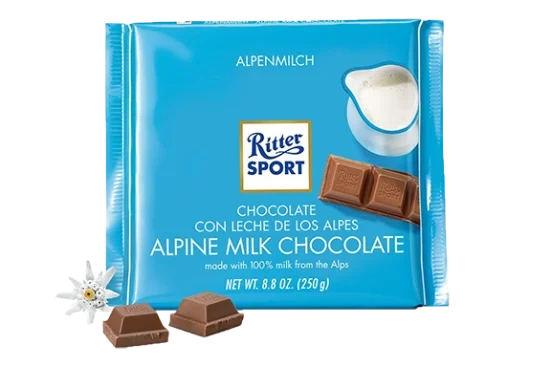 Ritter Sport M/Melkesjokolade 250g