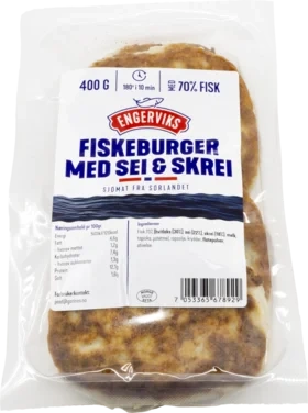 Fiskeburger med Sei & Skrei 70% Engerviks