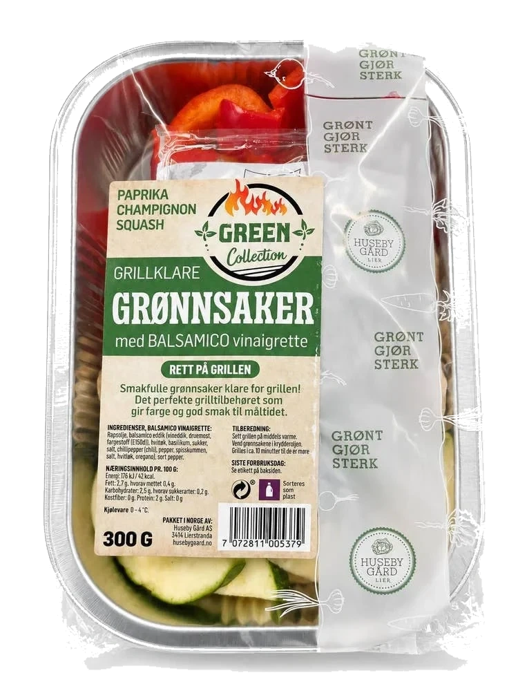 Grillklare paprika, champignon og squash