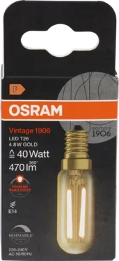 Led Lyspære T26 E14 Dim 40w Klar Gold