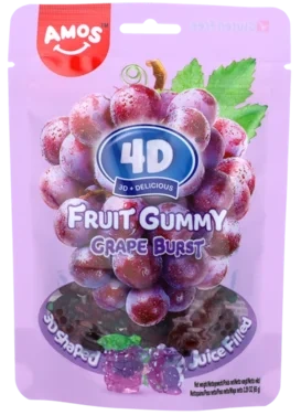 Amos 4d Fruit Gummy Grape 65g