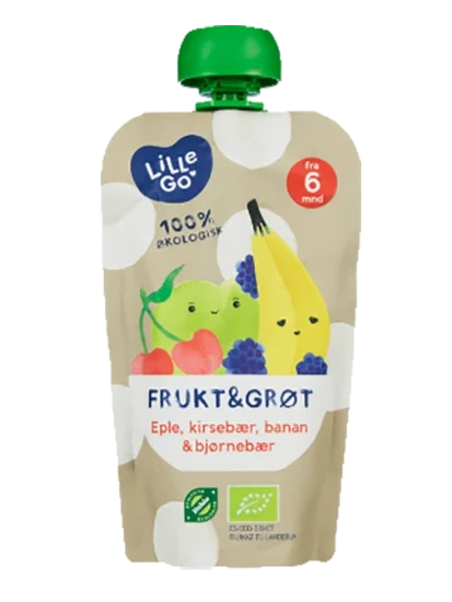 Lille Go Frukt & Grøt Eple, Kirsebær, Banan & Bjørnebær 120g