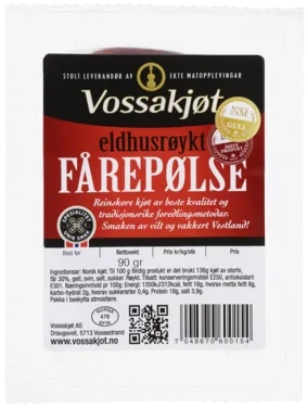 Eldhusrøykt Fårepølse 90g Vossakjøt