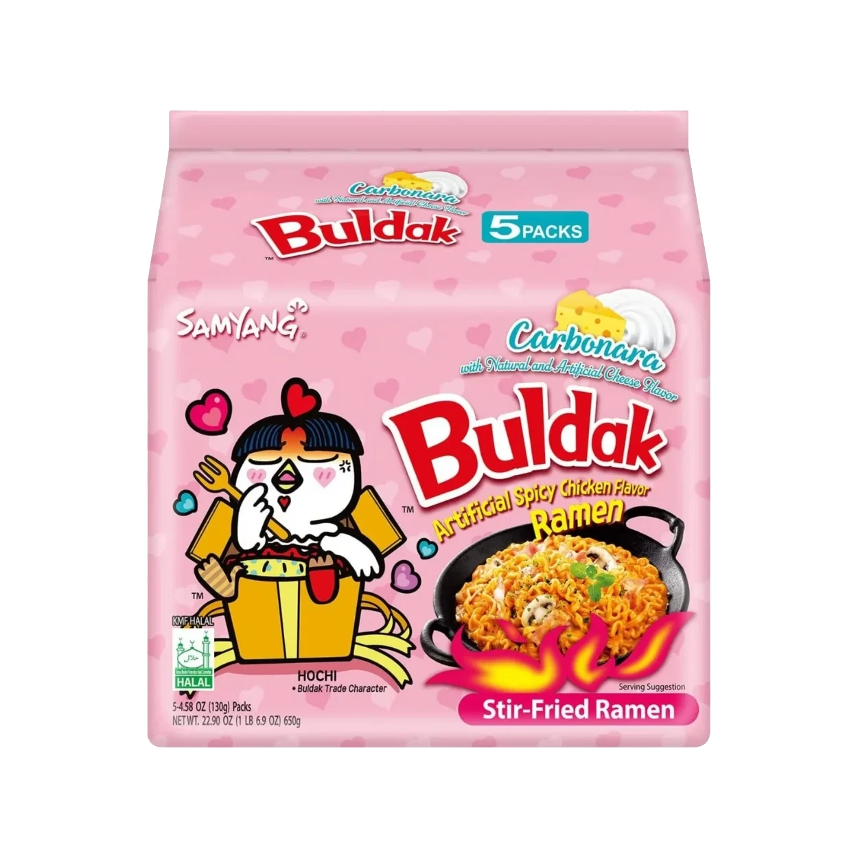 Samyang Carbonara Flavor Hot Chicken Ramen Buldak 5 x 130 g