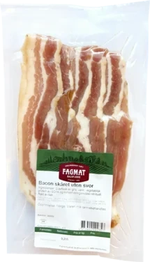 Bacon Skåret uten Svor Ca 500g Fagmat Kjøtt