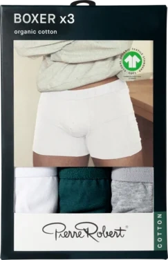 Cotton Boxer Men X3 Sea/white/grey m