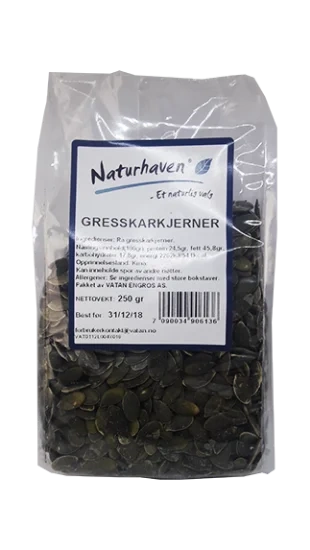 Naturhaven Gresskarkjerner 250g