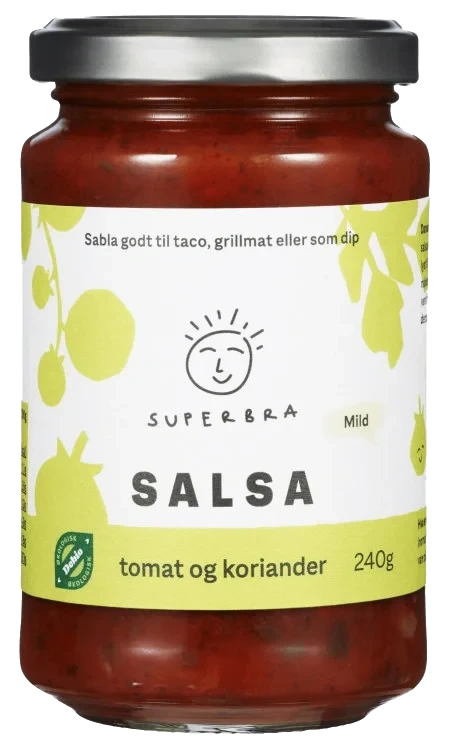 Salsa Mild Tomat&Kor. Økol 240g Superbra