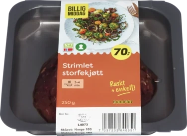 STORFE STRIMLER 250 g Billig middag