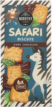 Nordthy Safari Biscuits Mørk Chokolade (6x2 Stk.) 225g
