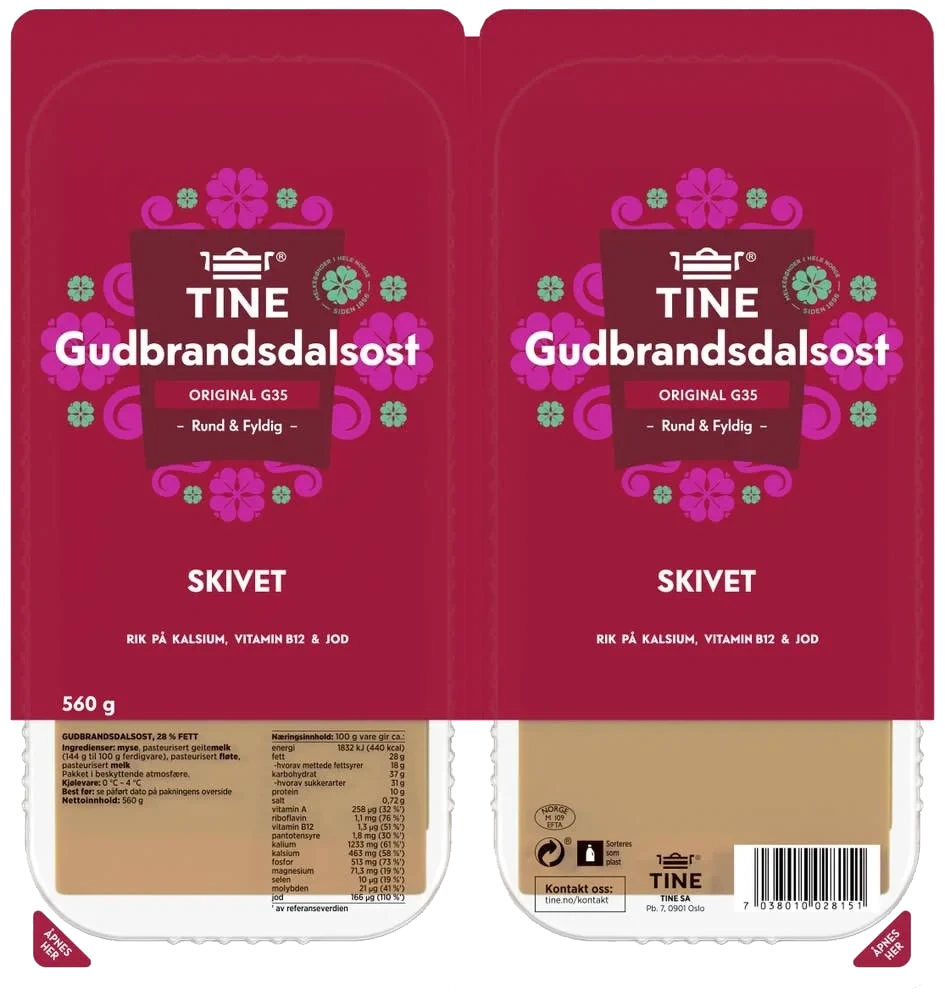 Gudbrandsdalsost hotellbrett