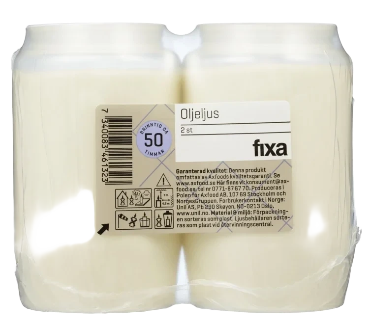 Oljelys 9,5cm 2pk