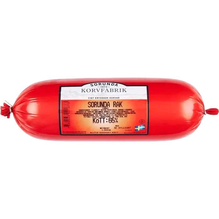 Sorunda Rak 65% Kötthalt 1kg Sorunda Korvfabrik