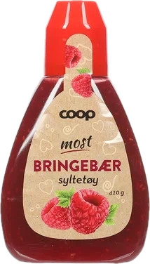 Coop Bringebærsyltetøy Flaske 410g