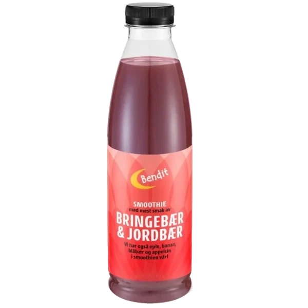 Smoothie Bringebær&jordbær 6x750ml Bendit