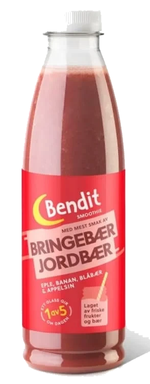 Smoothie Bringebær&jordbær 6x750ml Bendit