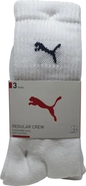 Puma Crew Sock 3pk Hvit 39/42