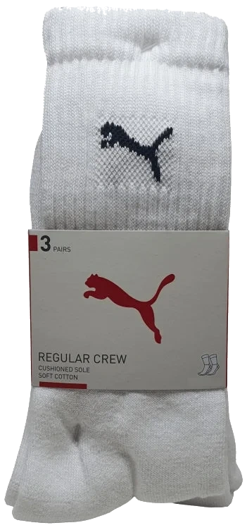 Crew Sock 3pk Hvit 39/42 Puma