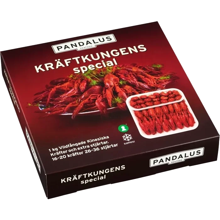 Kräftkungens special Fryst 1kg Pandalus