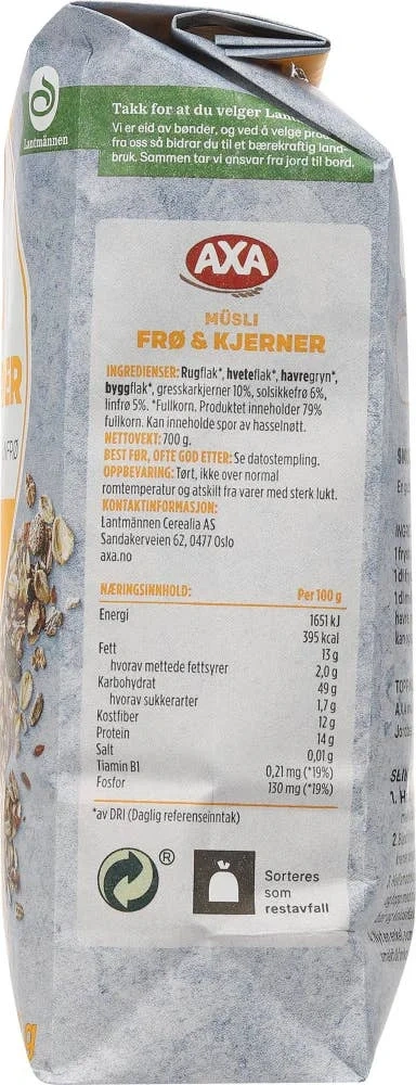 Müsli med frø og kjerner
