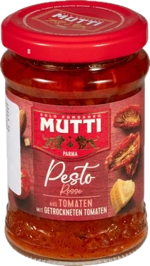Pestosaus m/røde Tomater 180g Mutti
