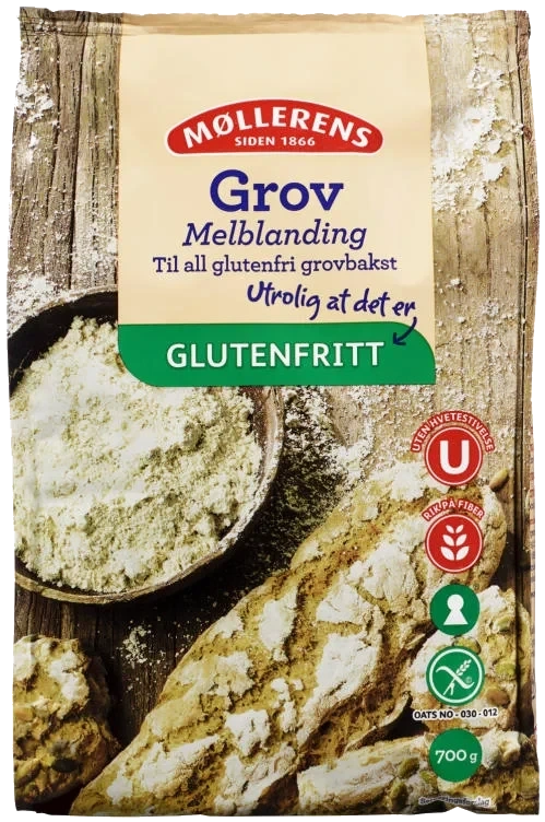 Melblanding Grov Glutenfri 700g Møllerens