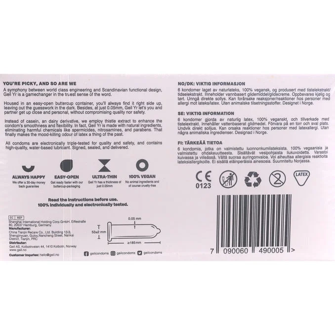 Kondomer Vegansk & Ultratunn 6-pack