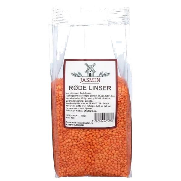 Linser Røde 500g Jasmin