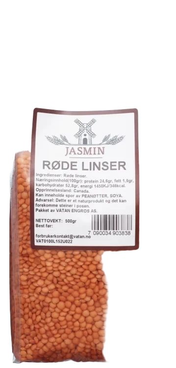 Linser Røde 500g Jasmin