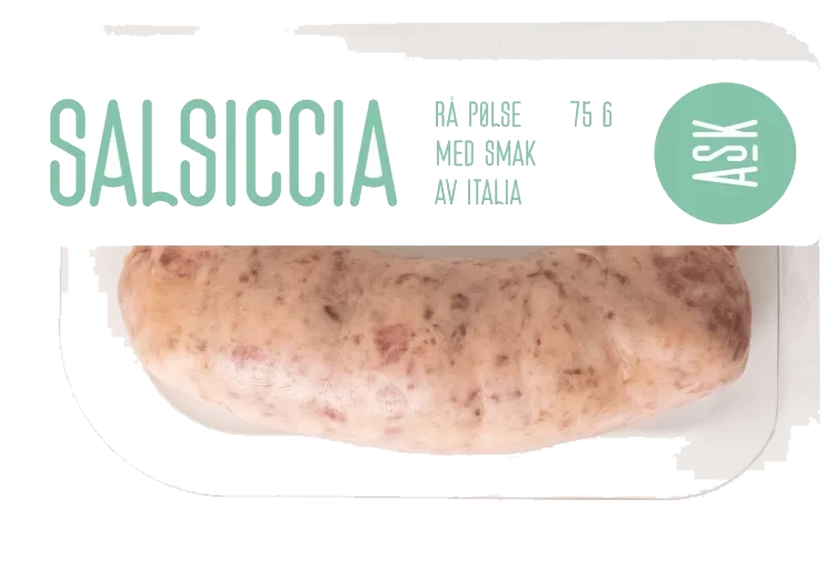 Salsiccia Rå Pølse 75g Singelpakket Ask