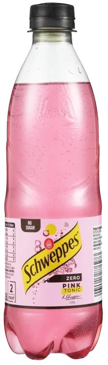 Pink Tonic Zero 0,5l flaske Schweppes