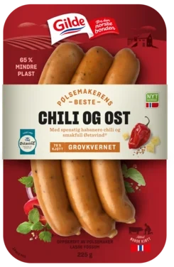 Chili&Ostepølse 225g Gilde