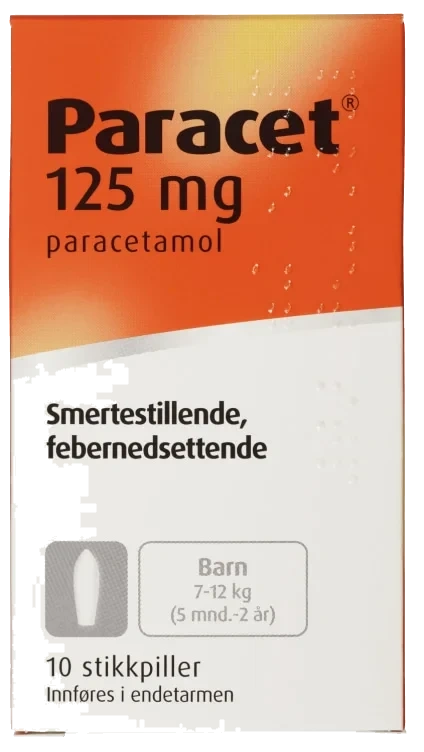 Paracet Stikkpille Barn 125mg 10stk