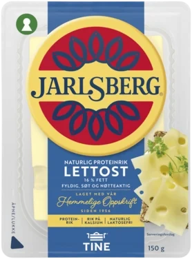 Jarlsberg Lett 16% skivet 150g Tine