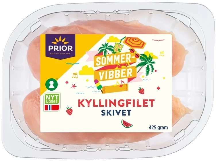 Kyllingfilet skivet 425g Prior