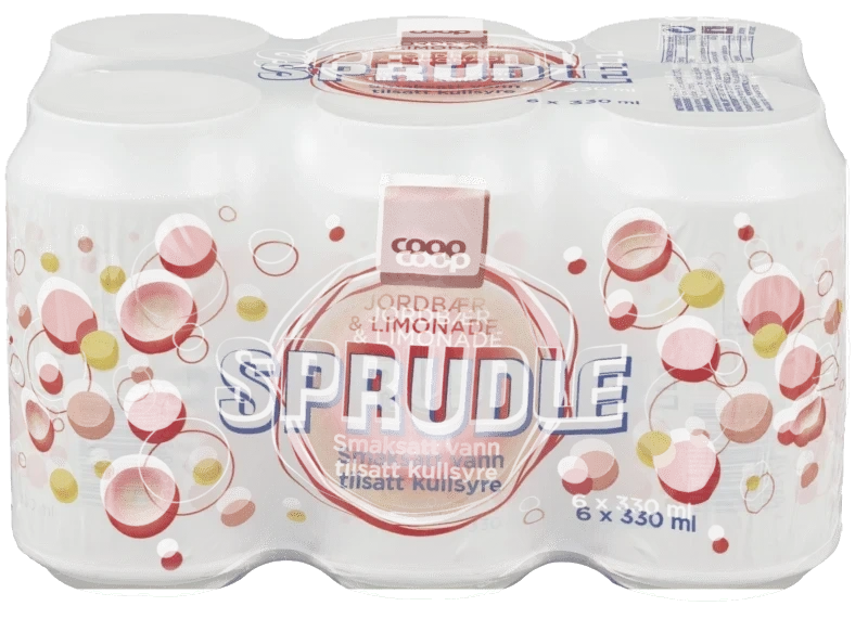 Coop Sprudle Jordbær/Sitron 6stk x 0,33l