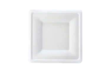Fibertallerken 16x16cm Hvit Miljøvennlig