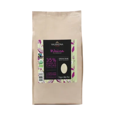 Sjokolade Hvit 35 % Waina Fairtrade & Økologisk 3kg Valrhona