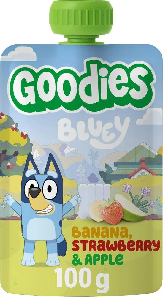 Bluey Klämmis Banan, Jordgubb & Äpple 3År