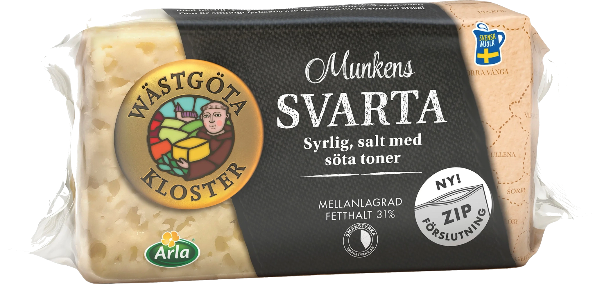 Munkens Svarta ost 31% ca 500 g