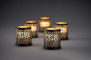 Mini Led Lysholder Safari Leopard 75x75mm