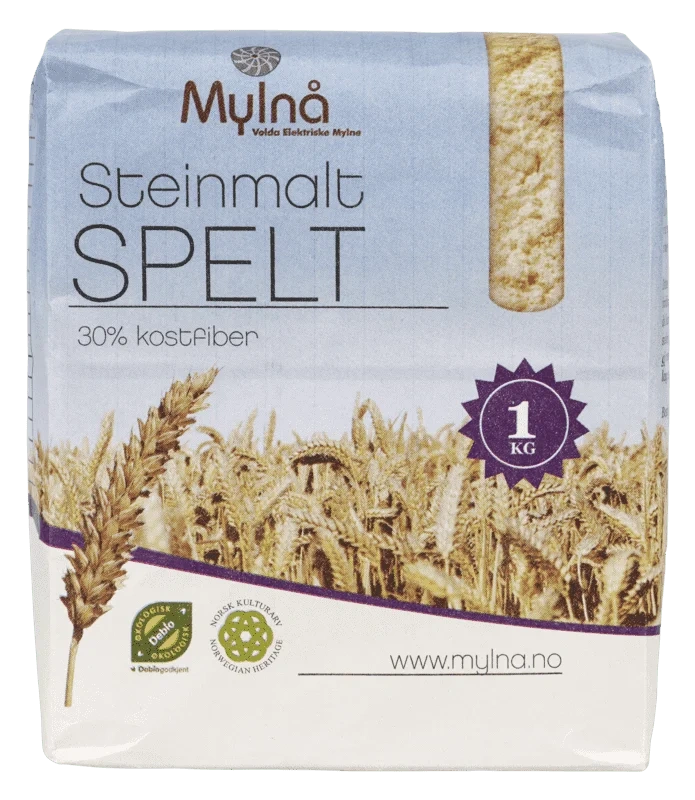 Speltmjøl Steinmalt m 30% Kostfiber Økologisk 1 kg