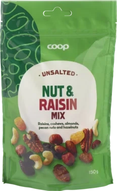 Nut mix and raisins unsalted 150g