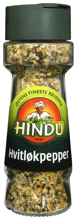 Hvitløkspepper 45g glass Hindu