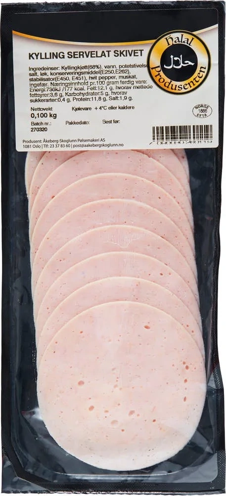 Kylling servelat halal